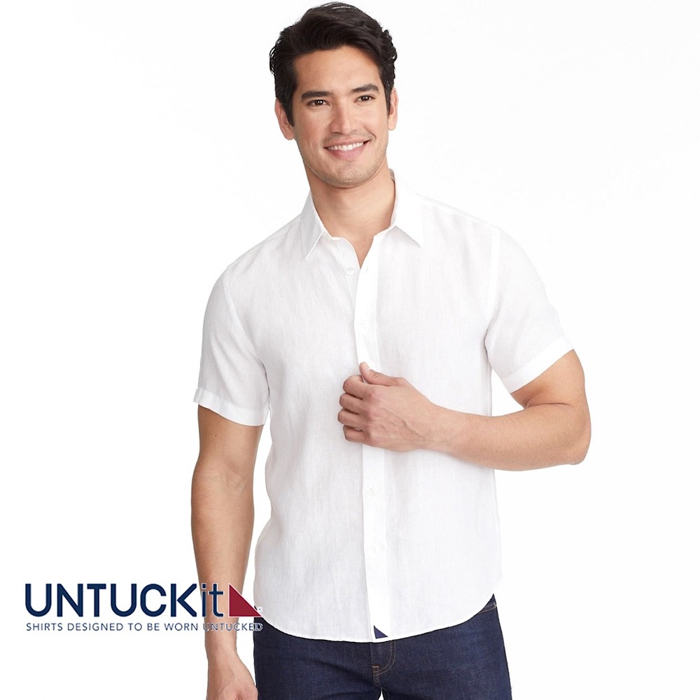 UNTUCKit Wrinkle-Resistant Linen Short Sleeve Shirt